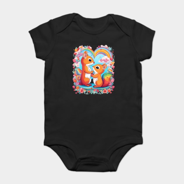 Best Friend Squirrel Baby Bodysuit by animegirlnft